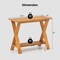 Teak Wood Natural Console Table with Storage Shelf, Waterproof Surface and Sturdy Design